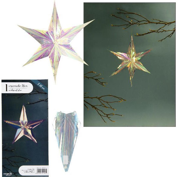 Irisierender Stern, schimmernder Weihnachtsstern Aufhängen, zum € Weihn, 4,95
