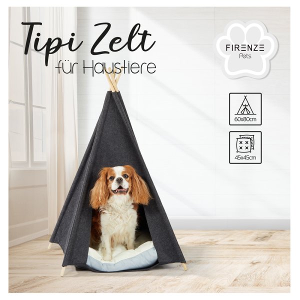 Tipi Zelt für Hausiere Schlafhöhle für Katzen &amp; kleine Hunde, 29,95