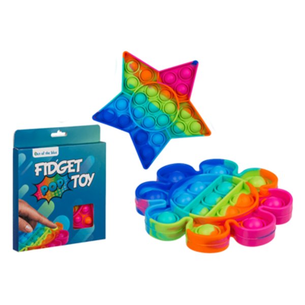 Fidget Pop Toy Rainbow 2er Set, Stern und Blume - Kindergeburtstag