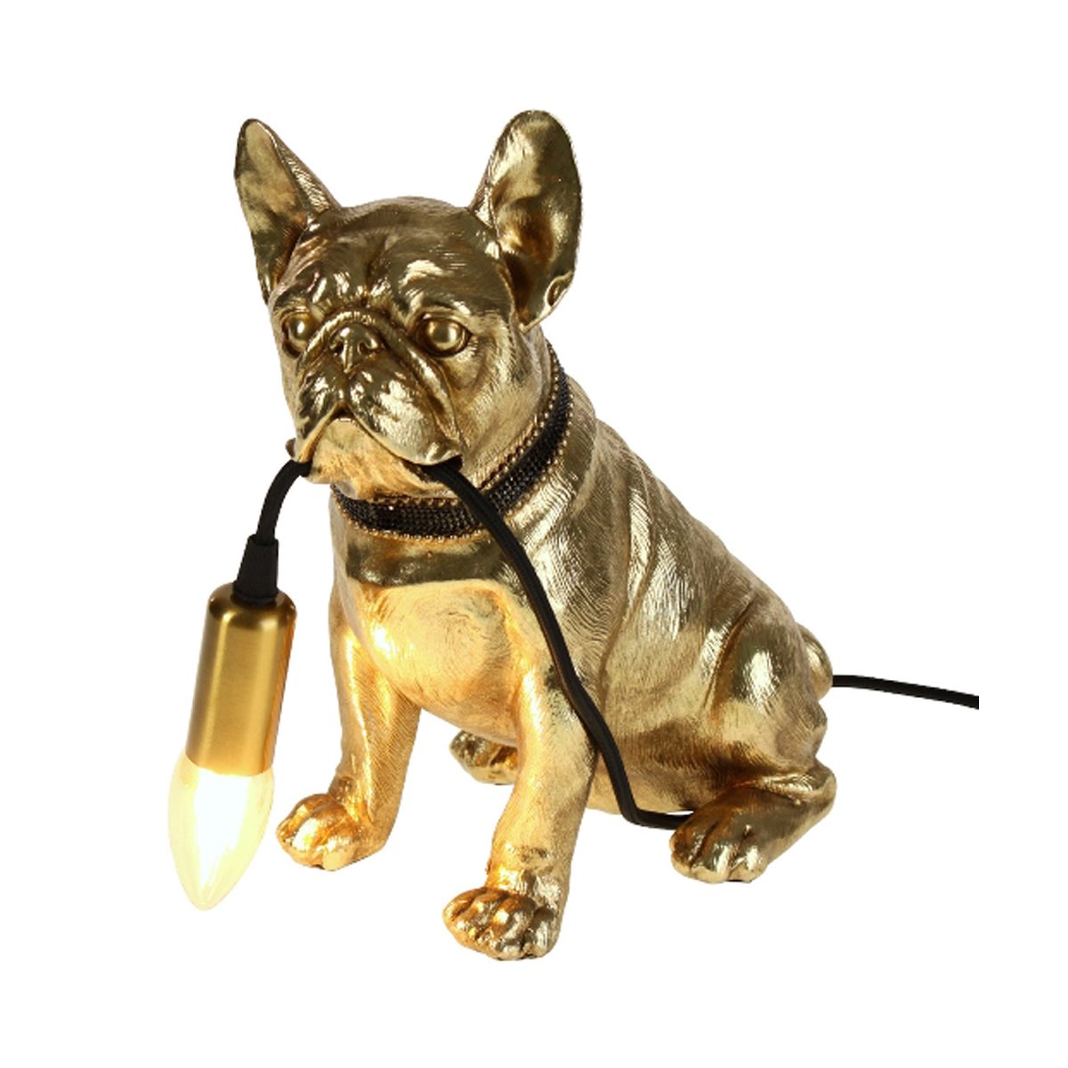 Tischleuchte Bulldogge Francis, gold - Tischlampe, Moderner Deko Stil,  99,95 €