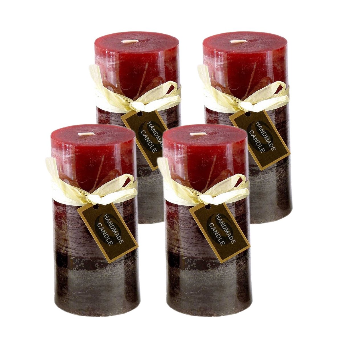 Stumpenkerze, handgemacht 14 x Bordeaux cm 6,8 Kerze (4er für - € , 23,95 Set)