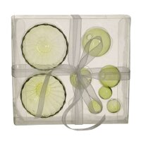 Glas Schwimmschale mit Schwimmkugel grün, 8-teilig **B-WARE** - Schwimmsortiment, Teichdeko, Schwimmkerzen, Tischdeko, Teelichthalter