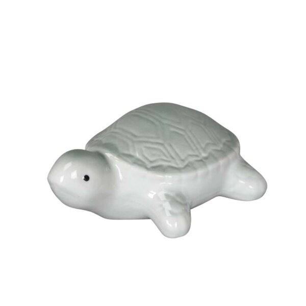 Schildkröte 15,5x11 cm aus Porzellan schwimmend als Teich Deko - Deko für Vogeltränke, Fische, Gartenteich, Schwimmtiere, Gartendeko