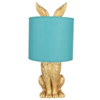 Tischleuchte Lampe Kaninchen Hase Gold / Türkis...