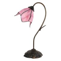 Tiffany Tischleuchte Lampe Blume rosa H:48 cm - Deko...