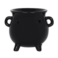 Gothic Hexenkessel mit Sternmotiv als Halloween Ölbrenner und Wachswärmer - Verdunster, Duftlampe, Aromalampe für Duftöl und Duftwachs, Deko