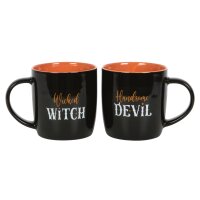 Partner Tassen Set Halloween Hexe und Teufel - Wicked...