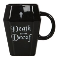 Gothic Halloween Kaffee Becher Sarg "Death before...