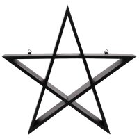 Gothic Wandregal Pentagramm, schwarz 43x42 cm - Holzregal...