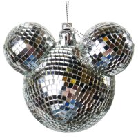 Christbaumschmuck Discokugel Micky Maus, silber -...