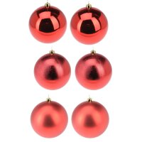 Grosse Baumkugel XL Weihnachtskugel (6er Set) Rot Mix D:...