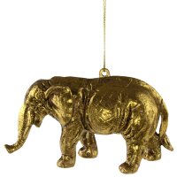 Hänger Elefant gold, Baumschmuck Afrika Tiere -...