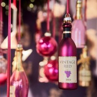 Baumschmuck Rotwein Flasche (2er Set) - Weinflasche, Baumkugel Wein Glas Flasche, Weihnachtsdeko, Christbaumkugel