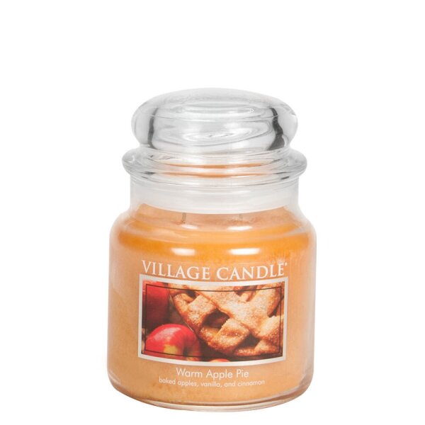 Village Candle Duftkerze im Glas (medium) Warm Apple Pie - Tradition Jar - Kerze mit 2-Docht Technologie