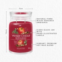 Yankee Candle Duftkerze im Glas (groß) RED APPLE WREATH (Signature) Kerze mit Brenndauer bis zu 90 Stunden