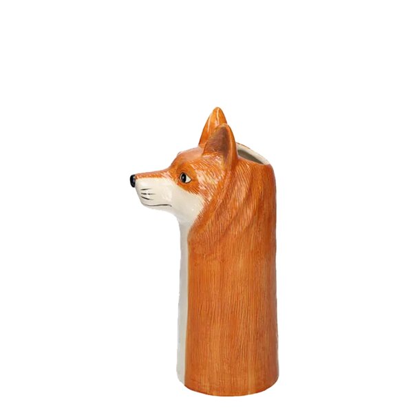 Kleine Deko Vase Fuchs orange H:10 cm aus Keramik - Vasen, Tiervase, Dekoration, Keramikvase, moderner Deko Stil