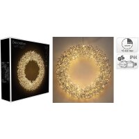 Großer LED Kranz Ring D:65 cm zum Hängen mit 300 LED warmweiss und Timerfunktion - Deko Weihnachten, Adventsdeko, Lichterkranz, Hänger Advent, Weihnachtsstern, Lichterkette