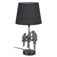 Tischleuchte Lampe Papagei H:40 cm antik silber mit...