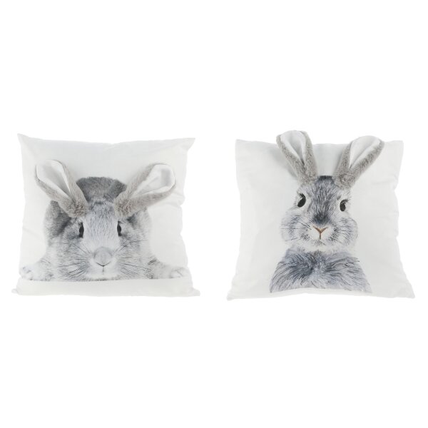 Deko Kissen Hase Schlappohr 3D 40x40 cm (2er Set) - Sofakissen, Dekokissen, Zierkissen, Ostern, Frühling