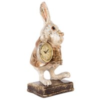 Dekofigur Kaninchen mit echter Taschenuhr H:26 cm - Frühlingsdeko, Deko Hase mit Uhr, Osterdeko, Osterhase, Dekofigur Ostern, Frühling