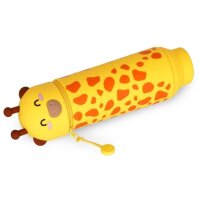 Legami 2-in-1 Mäppchen GIRAFFE aus Silikon - Kawaii Federmäppchen, Tisch Stiftehalter, Federtasche