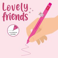 Legami Gelstift Lovely Friends EINHORN - Gel Pen mit abnehmbarer Tier Deko, Stift , Schreibstift, Gelschreiber