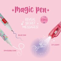 Legami Stift mit unsichtbarer Tinte Magic Pen EINHORN inkl. UV-Licht - Geheimstift, Zauberstift, Stift, Schreibstift