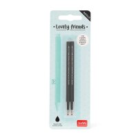 Legami 2 Ersatzminen SCHWARZ für Gelstift Lovely Friends  - Ersatzpatronen, Gel Stift , Gelschreiber Minen