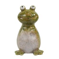 Zaunhocker Frosch grün klein H:14 cm aus Keramik -...