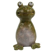 Zaunhocker Frosch grün gross H:17 cm aus Keramik -...