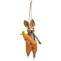 Hänger Ostern Hase mit Karotte aus Filz  H:14 cm -...