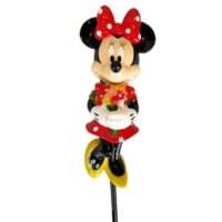 Gartenstecker 3D Minnie Mouse mit Blumen H:38 cm - Disney Blumenstecker Minnie Maus, moderner Deko Stil, Gartendeko, Dekofigur für den Garten